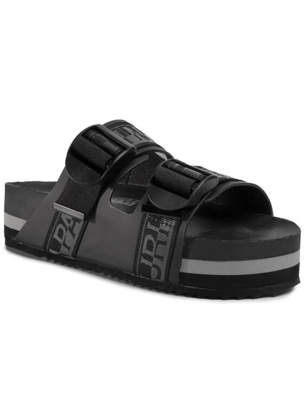 Napapijri Crick BIRKENSTOCK arizona Style Slides Sandals Black Adjustable 9.5 9